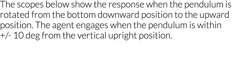 The scopes below show the response when the pendulum is rotated from the bottom downward position to the upward posit   