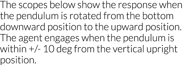 The scopes below show the response when the pendulum is rotated from the bottom downward position to the upward posit   
