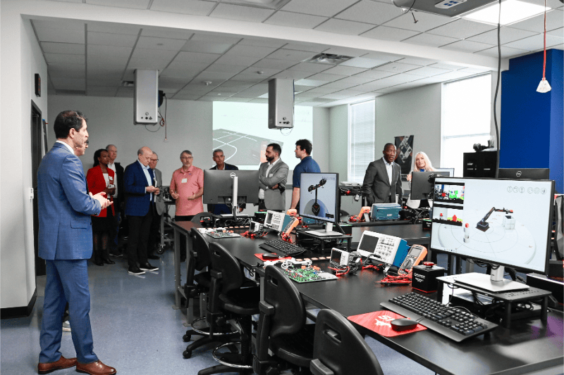 Dynamic Systems, Controls, Robotics & Mechatronics Labs feature interactive digital twins of Quanser technology for hands-on student learning.